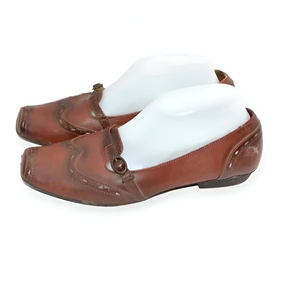 Pikolinos Rust Brown Spectator Wingtip Ombre Leather Square Loafers Shoes 8.5-9 - Picture 3 of 10